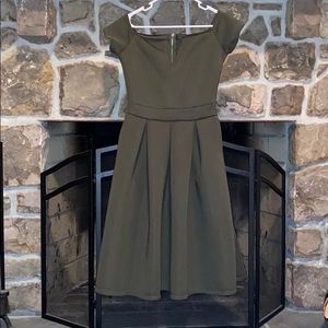 Olive zip in the back skater dress
